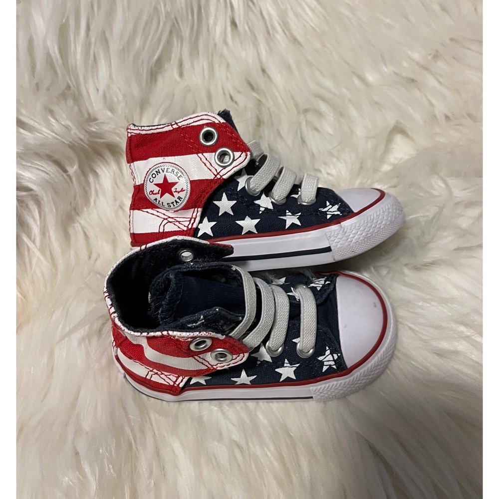 Converse All Star High Tops Size 5 Stars & Stripes Patriotic